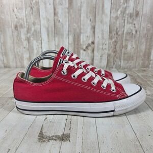 Converse Chuck Taylor All Star Low Top Red Canvas Sneakers M9696 Womens 9 Mens 7